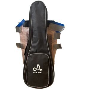 Aodsk Ukulele Case With Some Accessories Black Zip Carry Sling Back